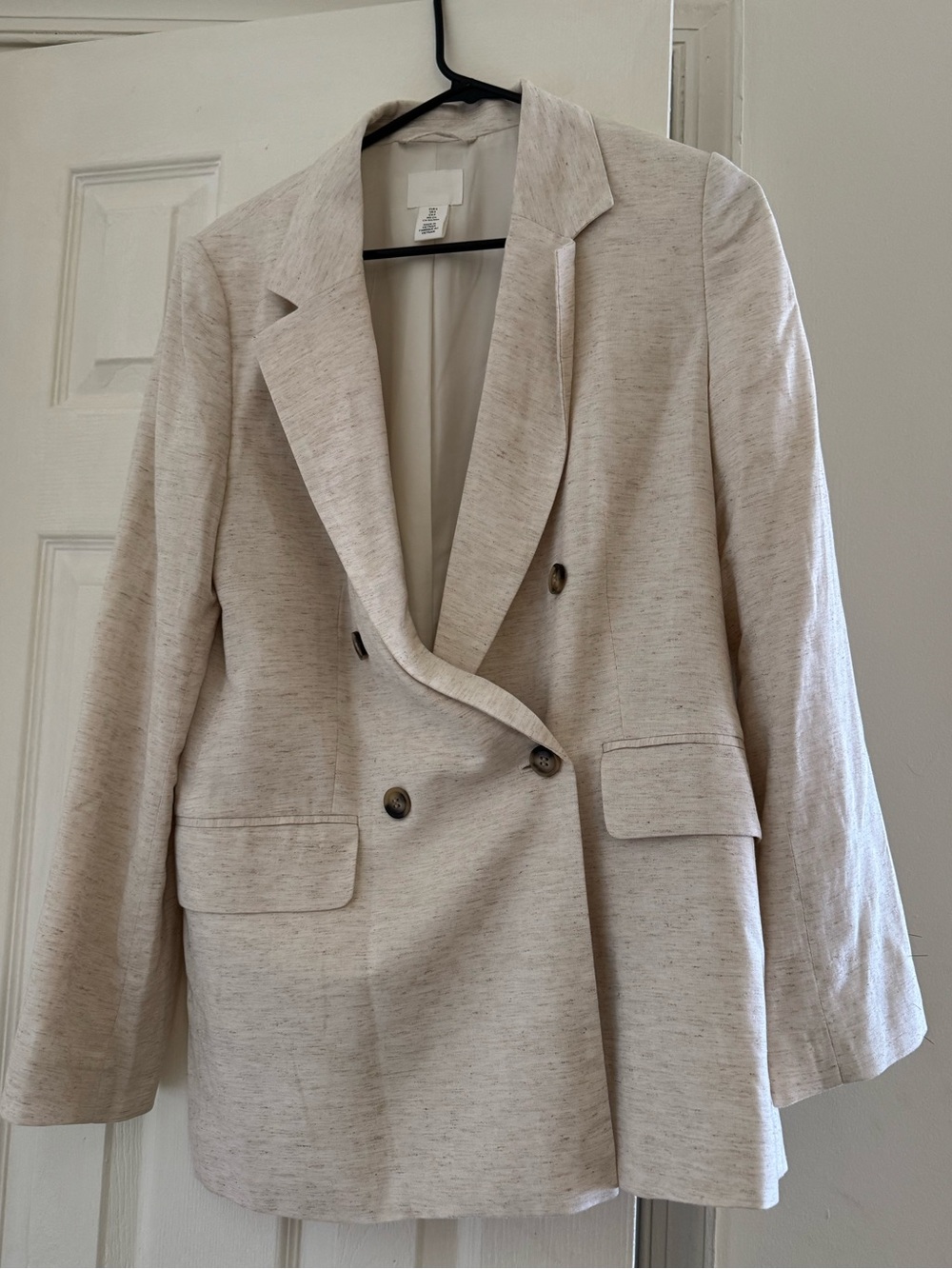 H&M Double-Breasted Light Beige Blazer